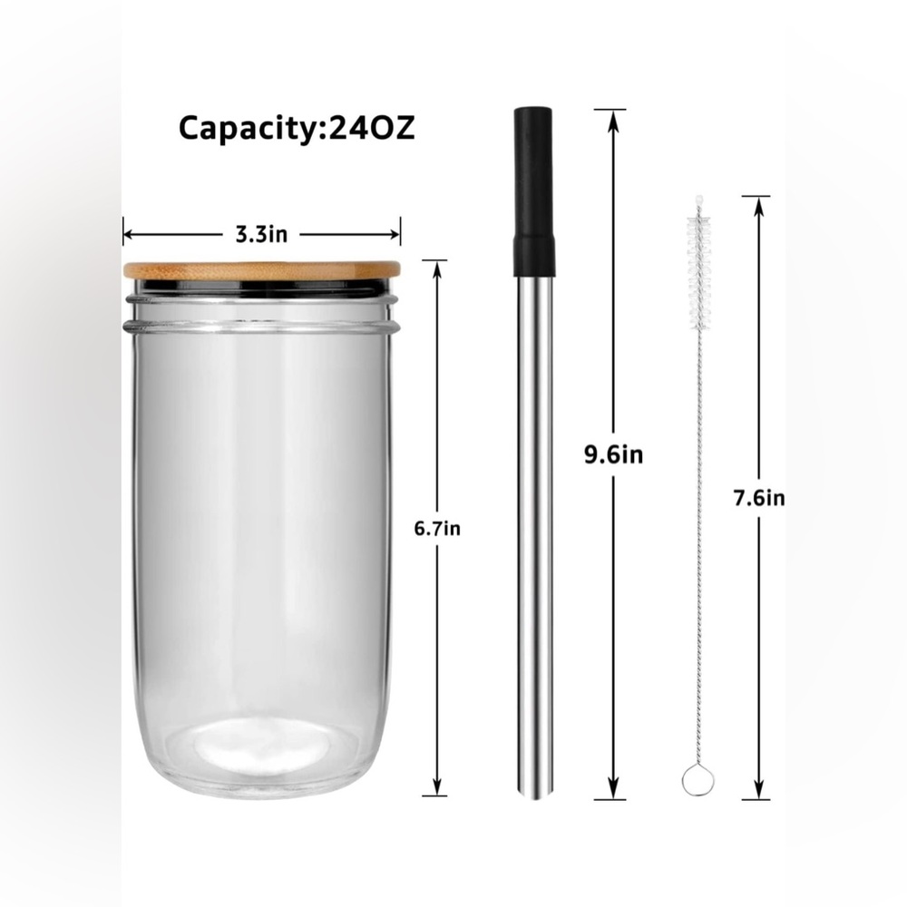 Mason Jar 24oz Glasses